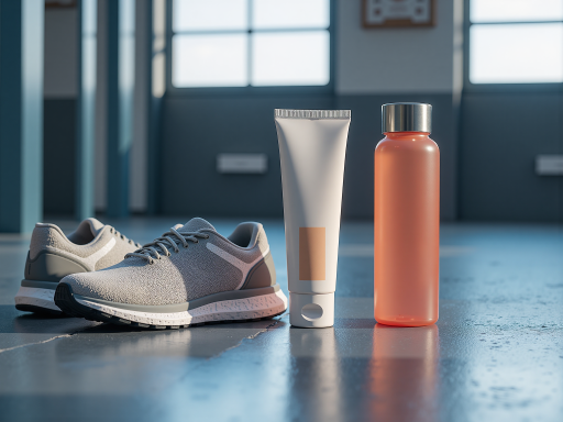 White and pink women's training shoes with supportive ankle collar, sleek design